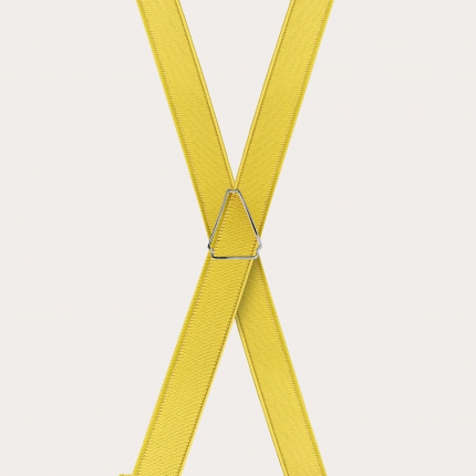 Bretelles extra fines jaune avec 4 clip