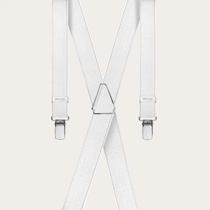 Schmale Hosenträger Perlweiß x form