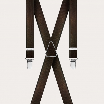 Bretelles extra-fines brun avec 4 clips