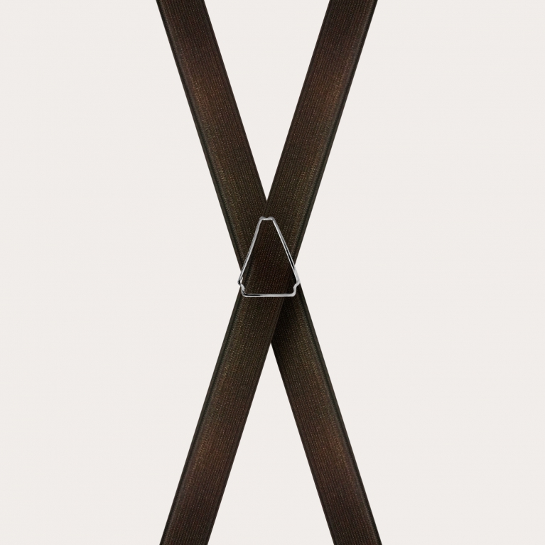 Bretelles extra-fines brun avec 4 clips