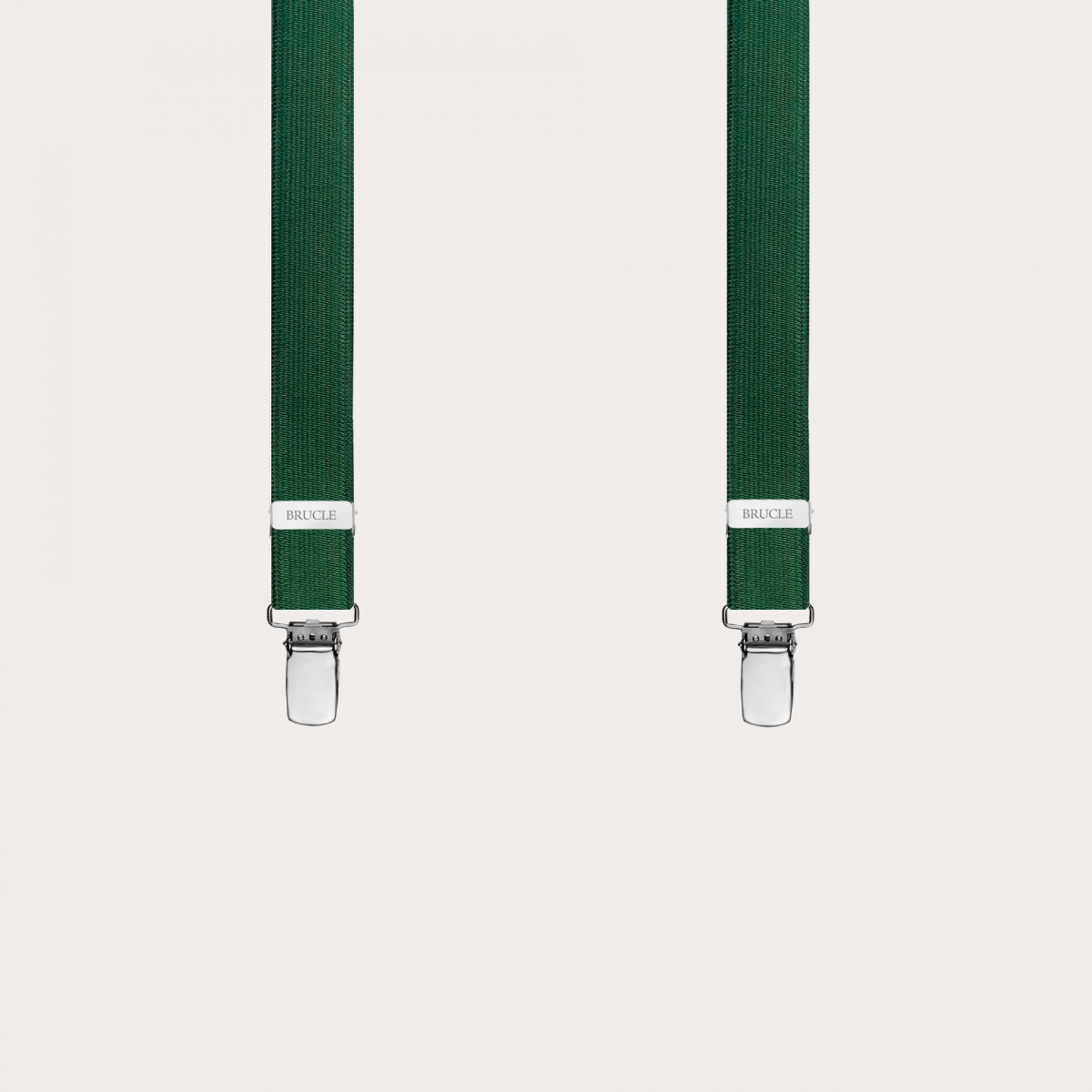 Clip-on Braces Elastic X Suspenders Green