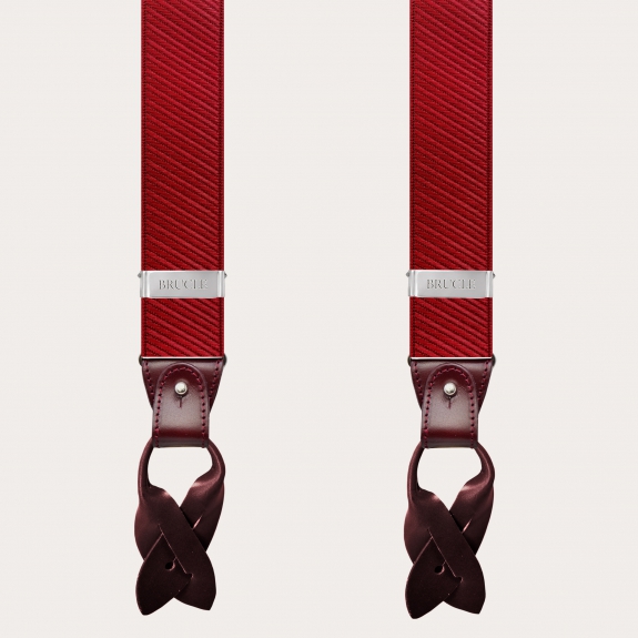 Braces suspenders Red for men