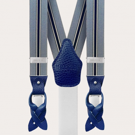 Breite doppelt verwendbare Hosenträger, Regimental Blau