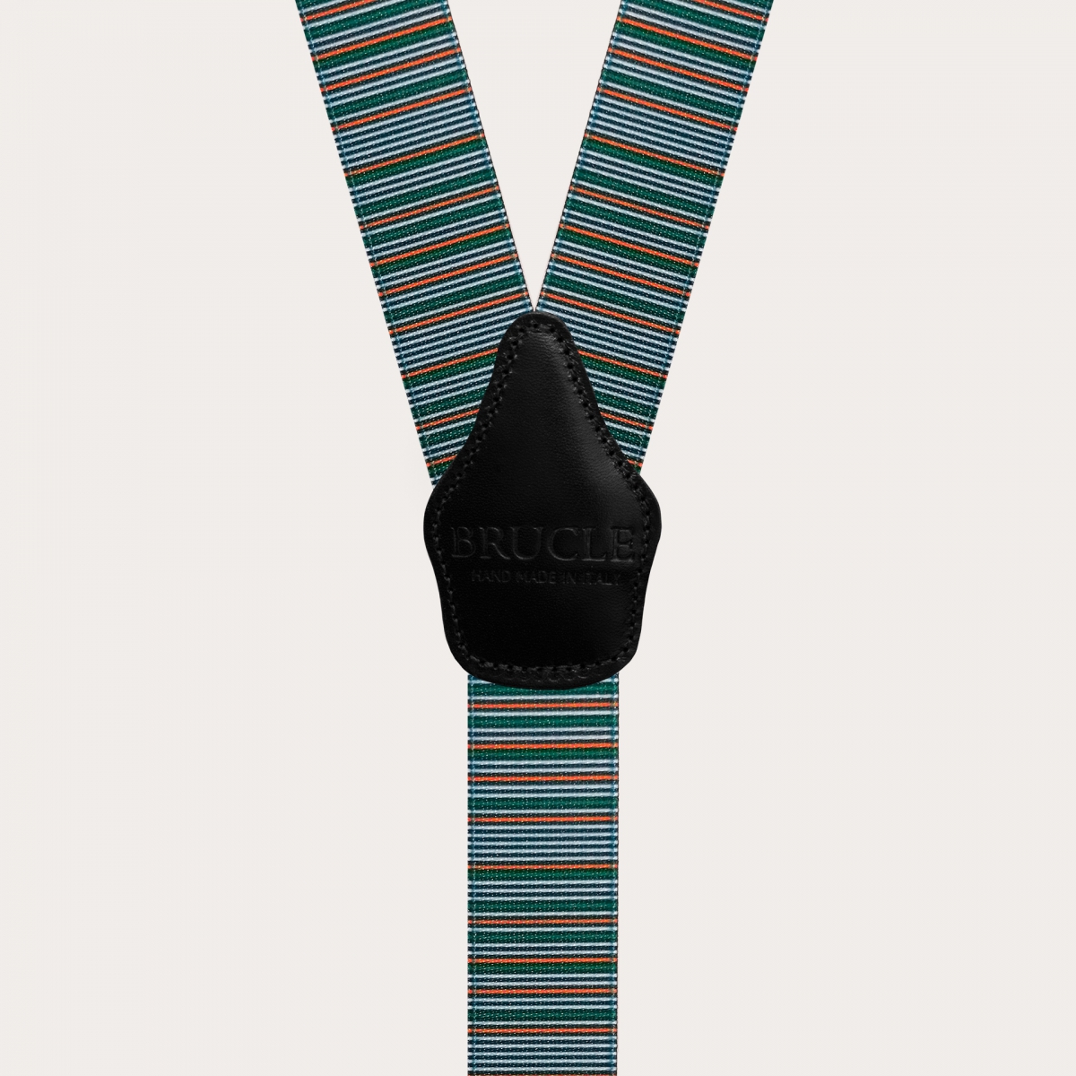 Bretelles homme lignes horizontales vert orange