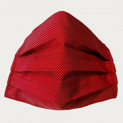 Silk protective facemask, dotted red