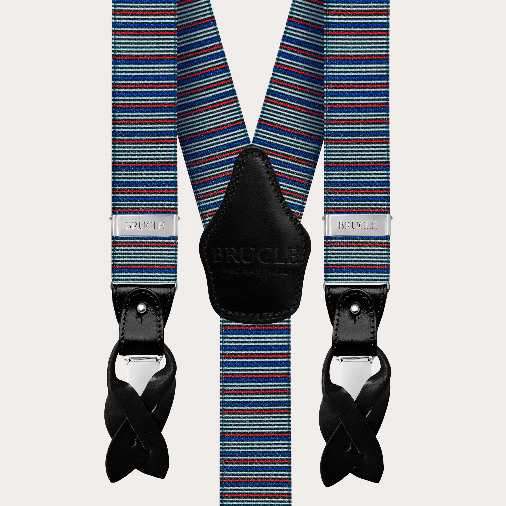 braces suspenders horizontal line red blue