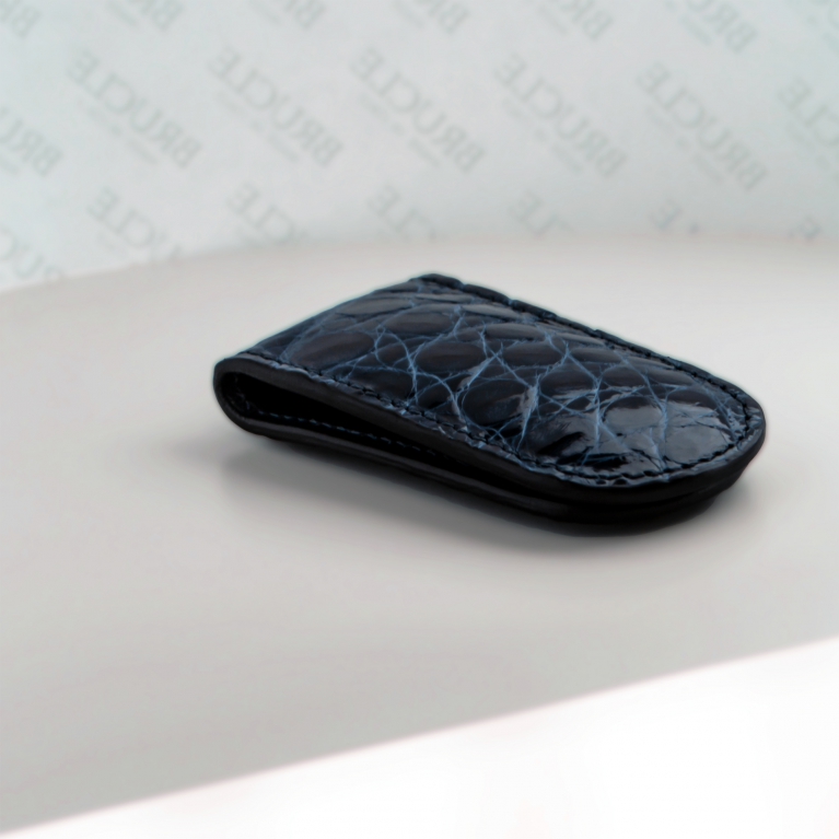 Fermasoldi magnetico in coccodrillo, blu lucido