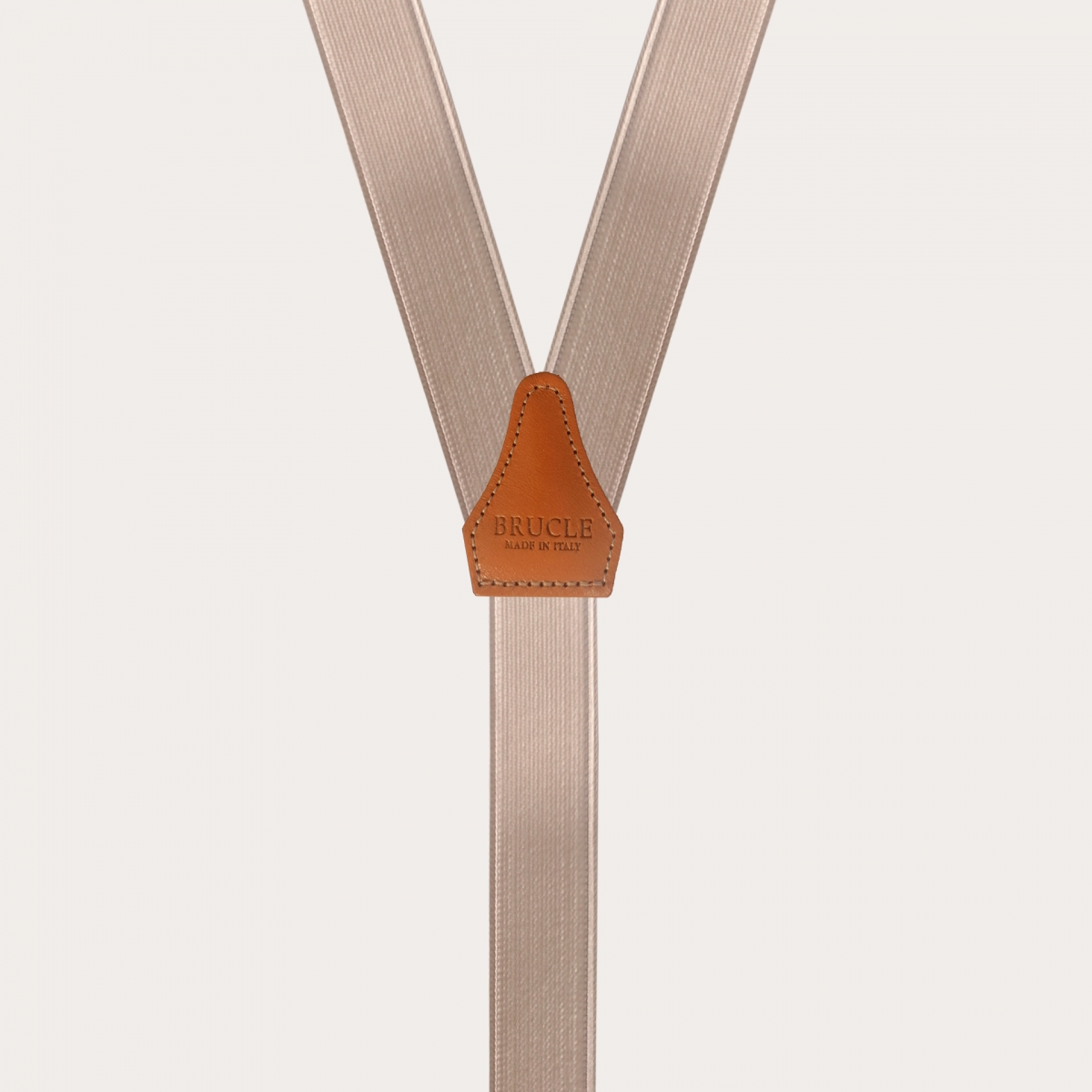BRUCLE Formal thin Y-shape elastic suspenders, beige