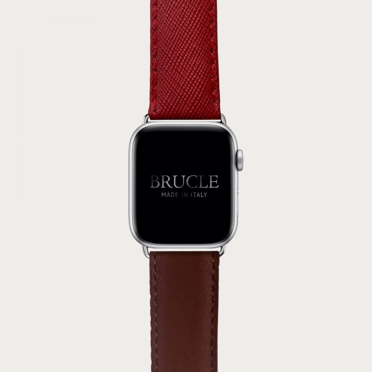 BRUCLE Correa de reloj compatible con Apple Watch / Samsung smartwatch, estampado rojo y marrón