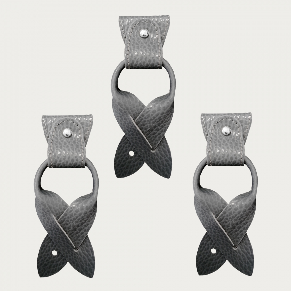 Remplacement pour bretelles Y- Extrémités convertibles + pattes pour boutons, gris