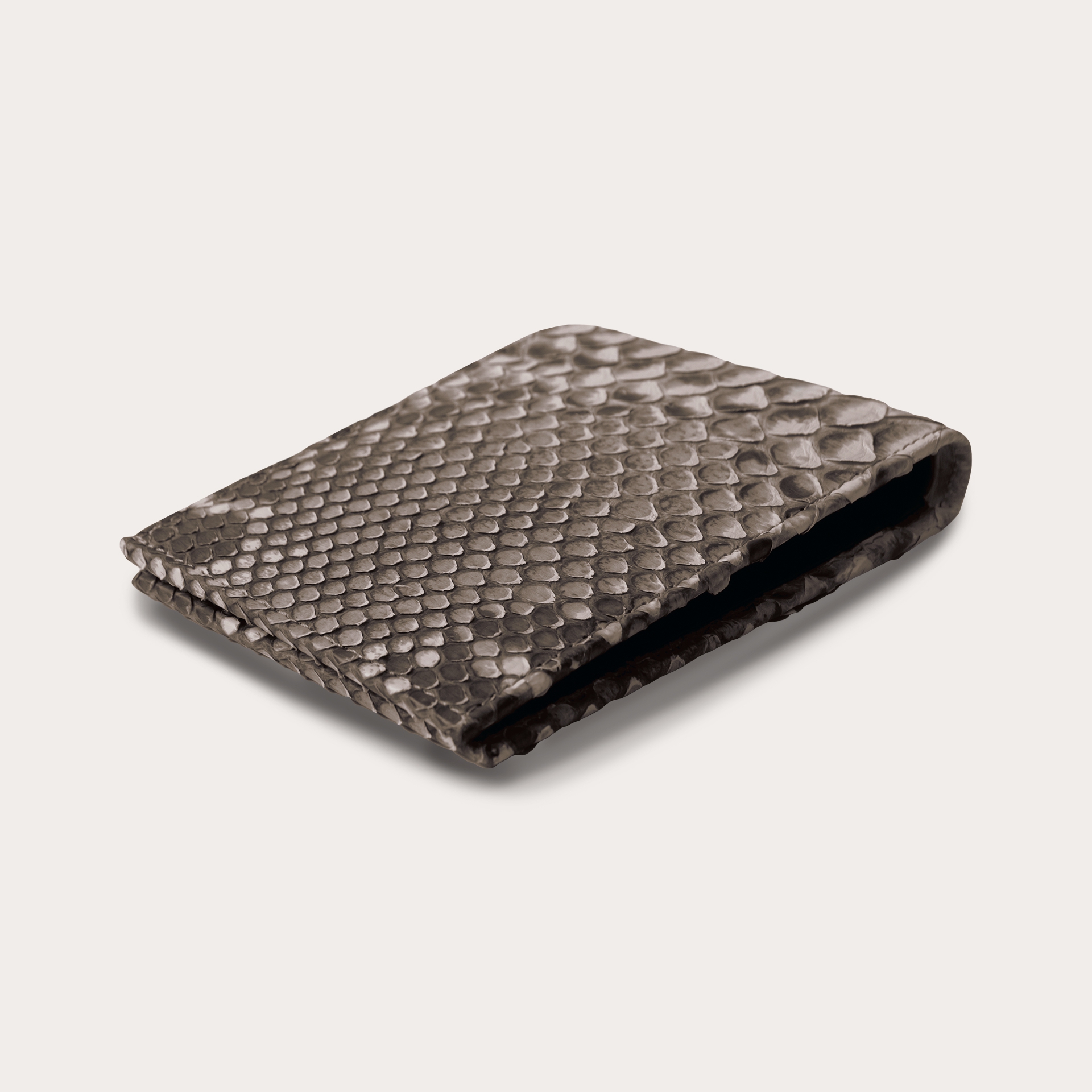 Portefeuille pour homme en cuir de python boue