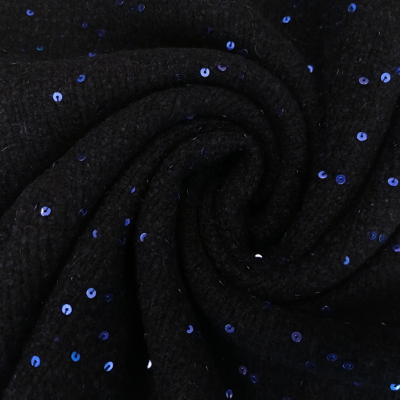 BRUCLE Sciarpa lunga in cachemire con paillettes, modello "Notte di stelle"