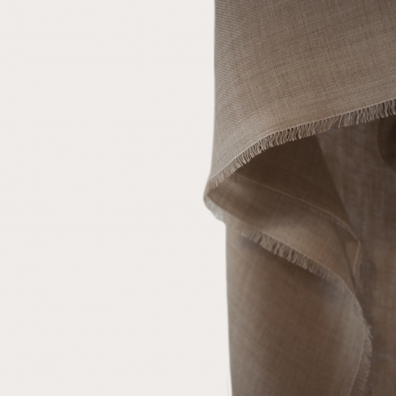 BRUCLE  Rectangular cashmere scarf, beige