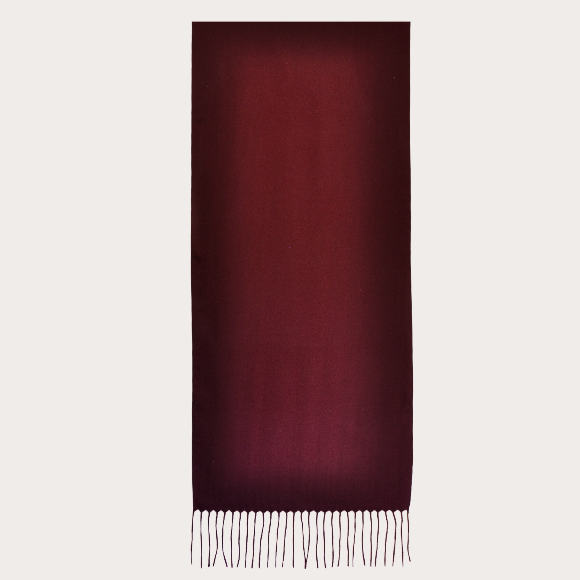 BRUCLE Warm cashmere scarf with fringes, burgundy
