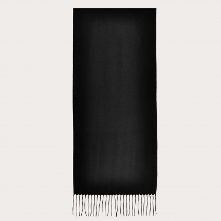 Bufanda cálida de cachemira con flecos, negro