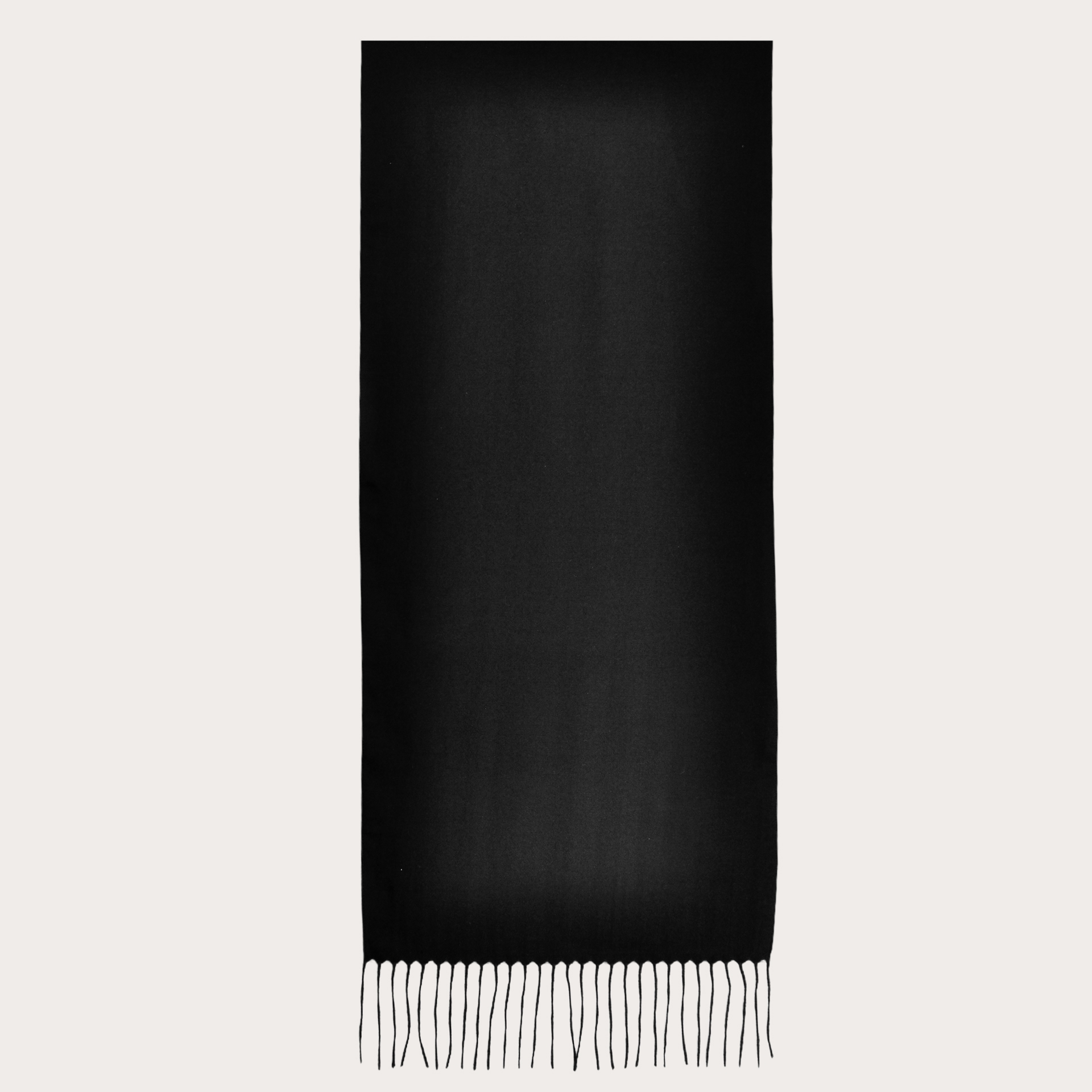 BRUCLE Warm cashmere scarf with fringes, black