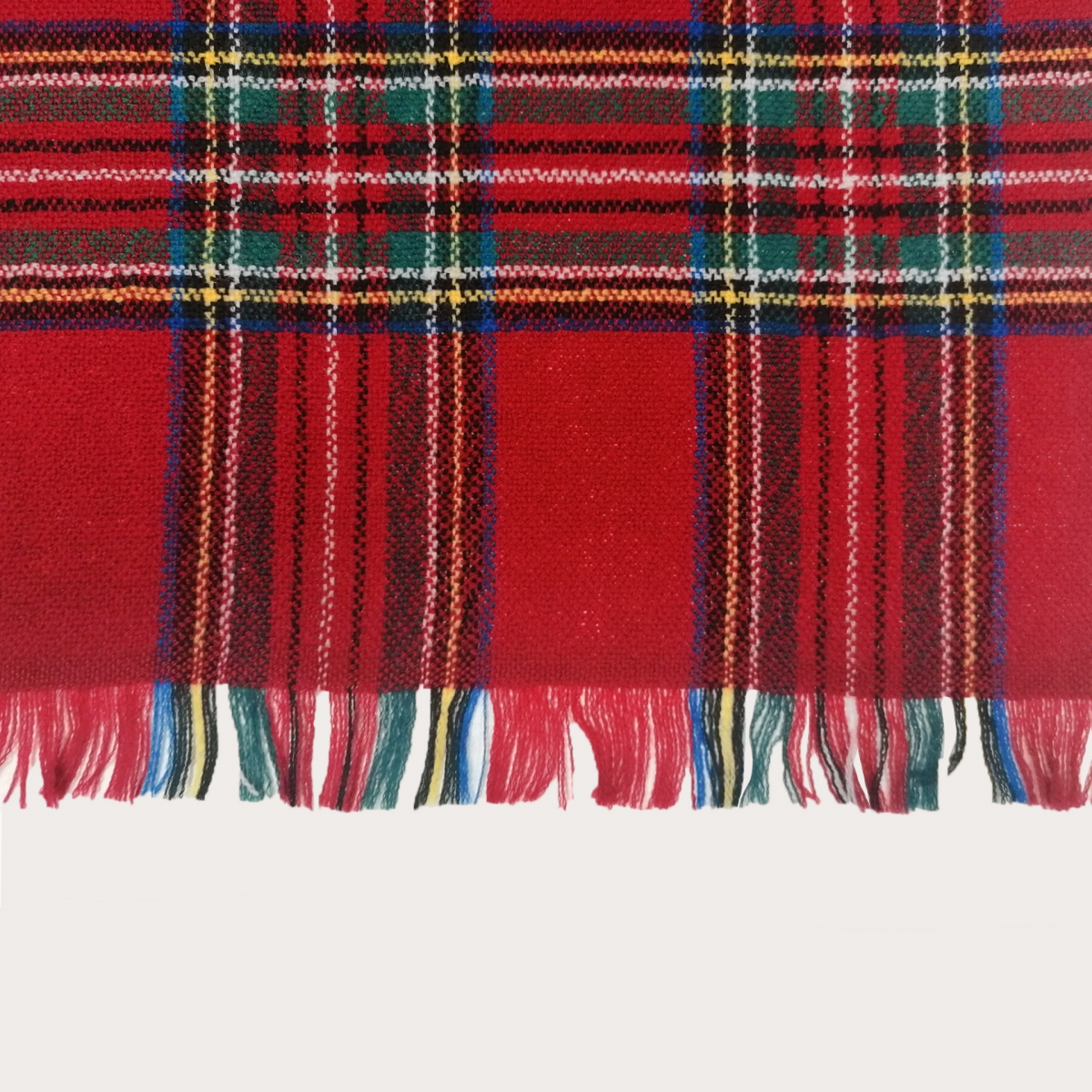 BRUCLE Echarpe en laine vierge à motif tartan, rouge