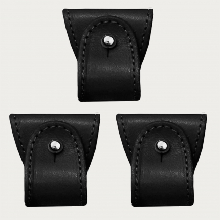 Konvertierbare Enden schwarz aus Leder für Hosenträger Y-Form Hosenträger