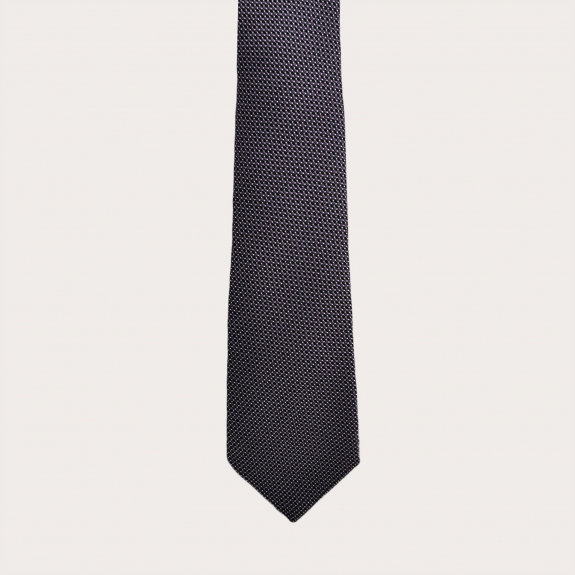 BRUCLE Jacquard silk tie, purple dots
