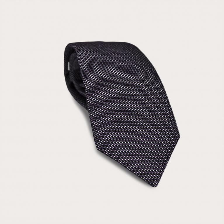 Jacquard silk tie, purple dotted