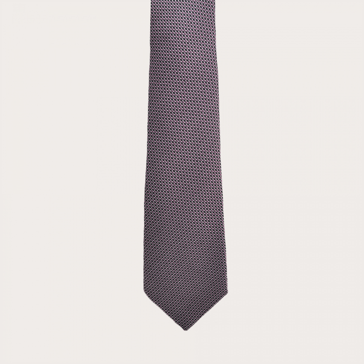 Cravatta in seta jacquard, puntaspillo rosa