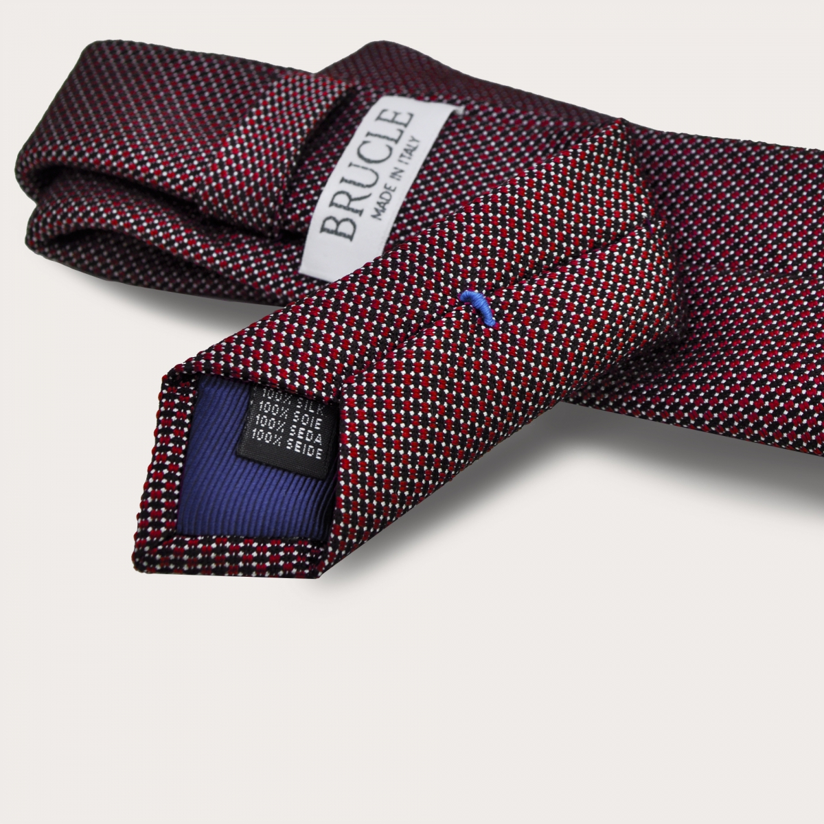 BRUCLE Jacquard silk tie, red dotted