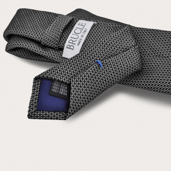 BRUCLE Jacquard silk tie, grey dotted