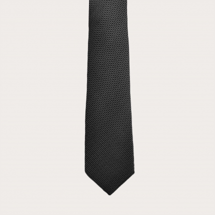Jacquard silk tie, grey dotted
