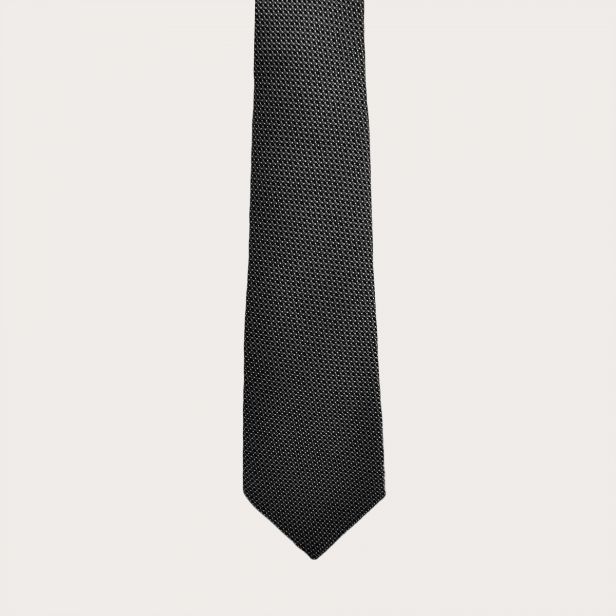 BRUCLE Corbata de seda jacquard, alfiletero gris