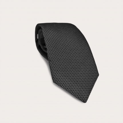Jacquard silk tie, grey dotted