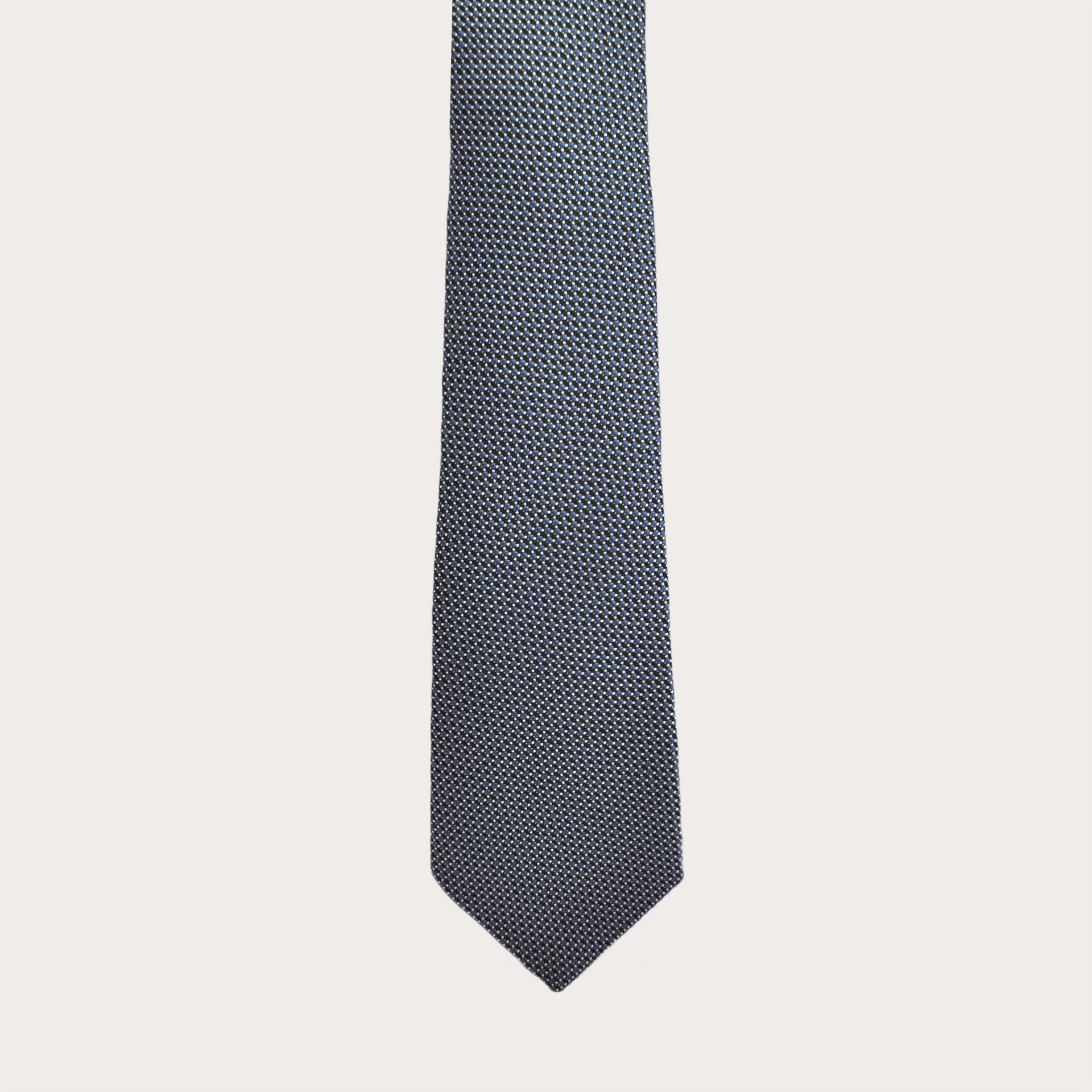 BRUCLE Jacquard silk tie, light blue dotted