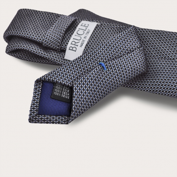 BRUCLE Jacquard silk tie, smoky blue dotted