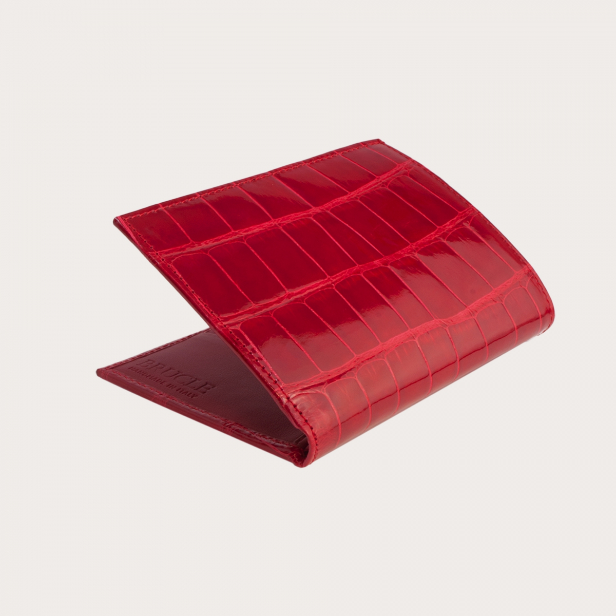 vertical crocodile wallet red