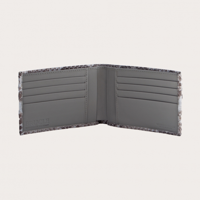 Luxury wallet in real python, powder gray
