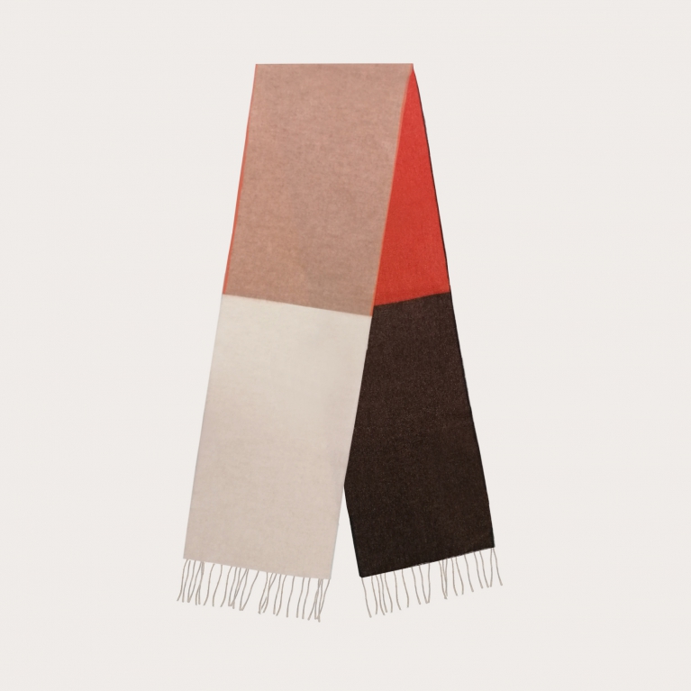 Long scarf in multicolor cashmere, palette du Solstice