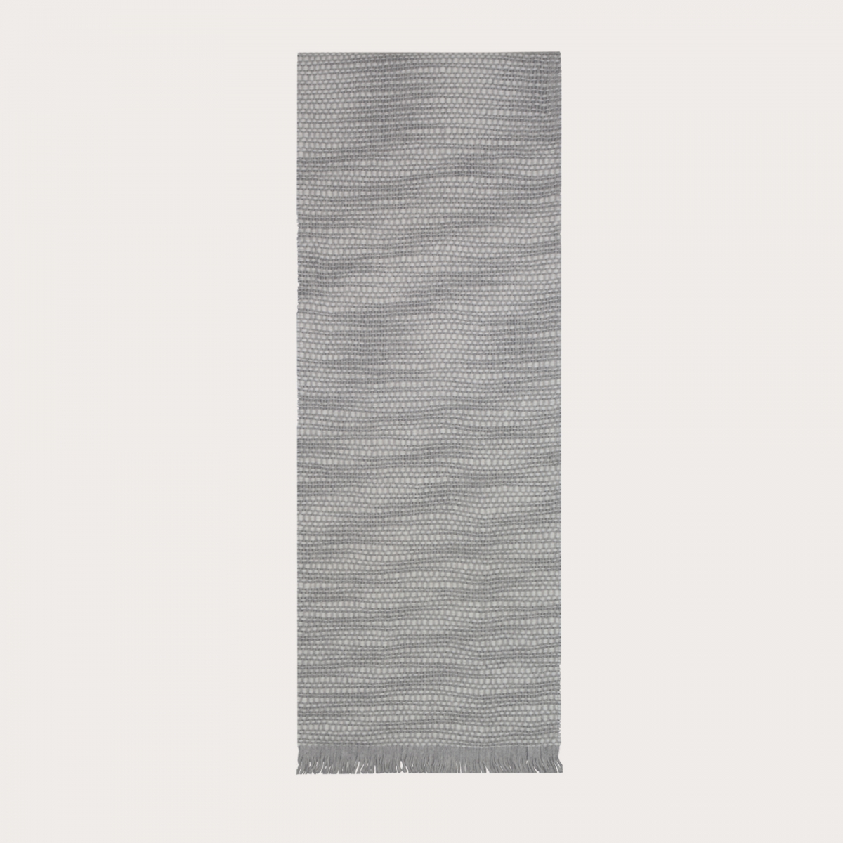 BRUCLE Kaschmirschal mit Webmuster, grau und weiß