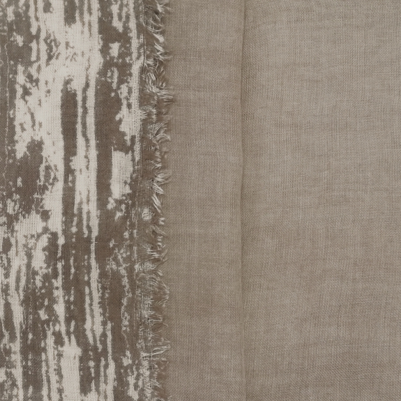 BRUCLE Foulard grande de cachemira con borde delavé, gris