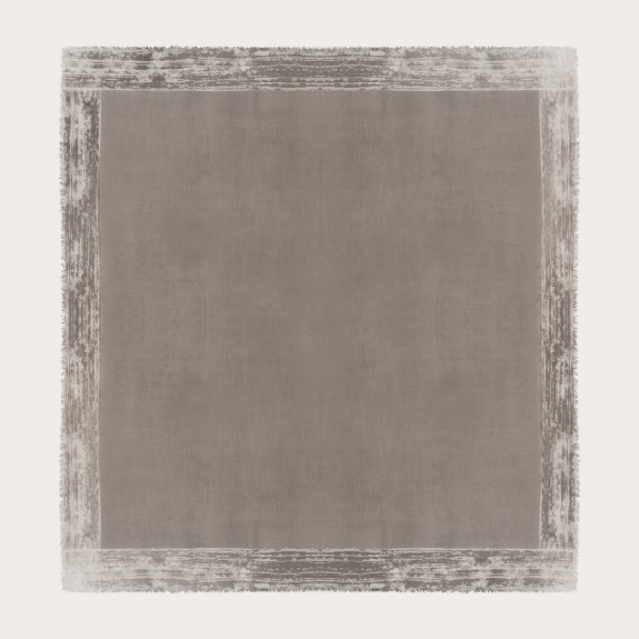 BRUCLE Foulard grande de cachemira con borde delavé, gris