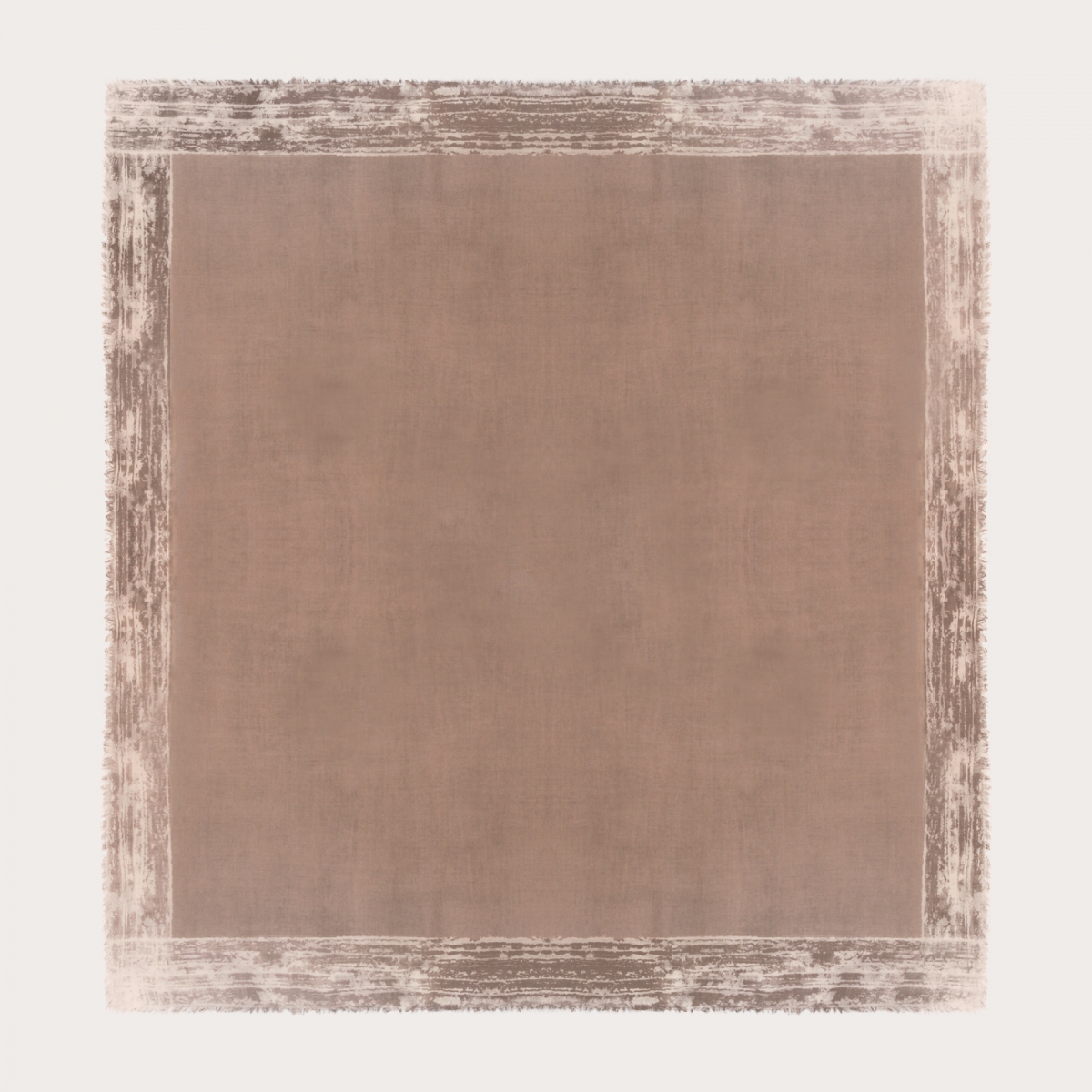 BRUCLE Foulard grande de cachemira con borde delavé, beige