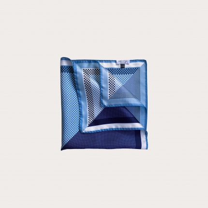 BRUCLE Foulard en soie, motif pois bleu