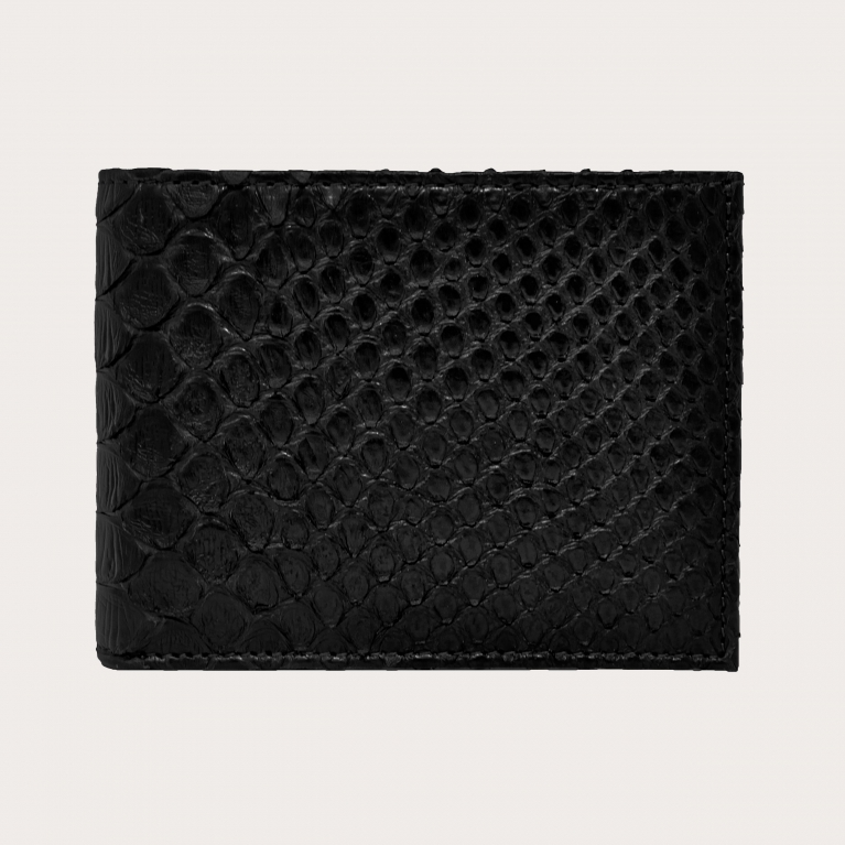 Cartera de hombre negra con monedero de pitón auténtico