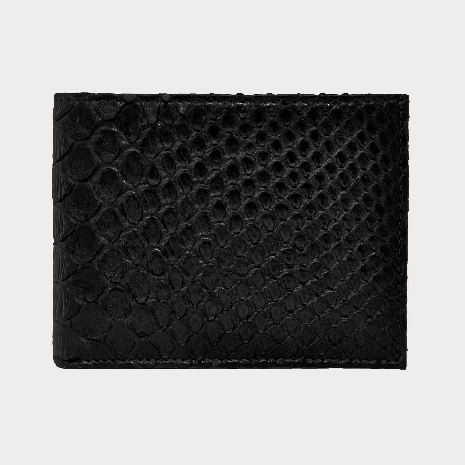 Herren python Brieftasche mit Münzfach, schwarz