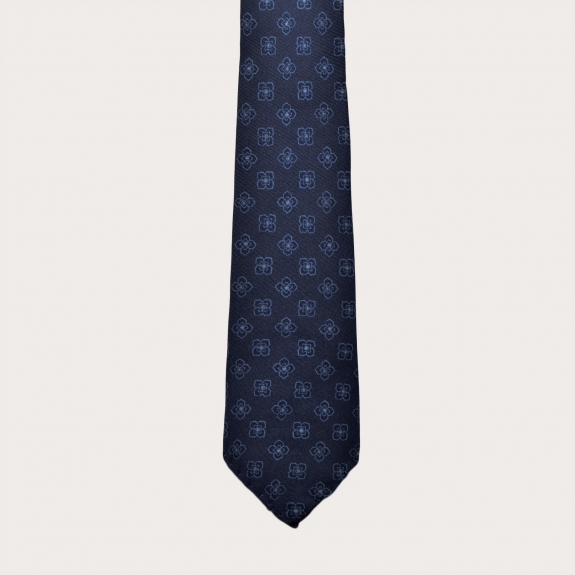 BRUCLE Cravate en soie non doublée, motif bleu