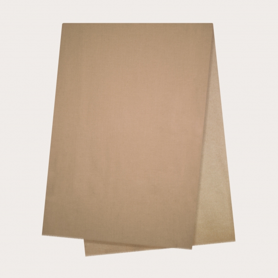 BRUCLE Bufanda de lana virgen, cáñamo y seda, beige