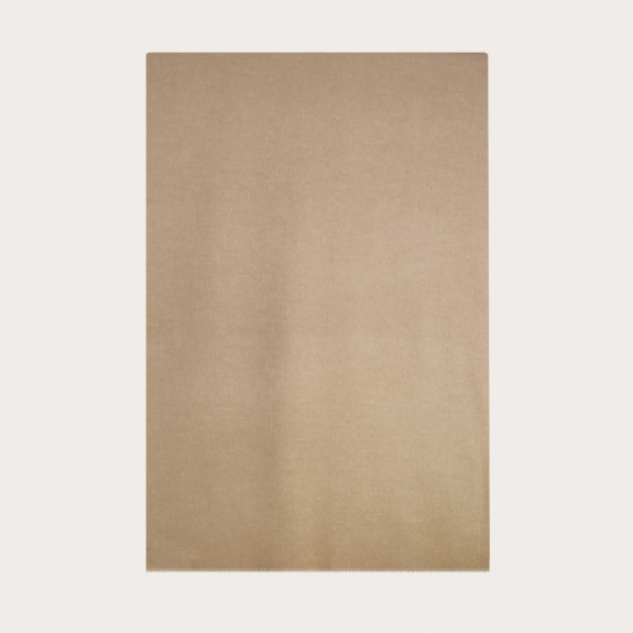 BRUCLE Bufanda de lana virgen, cáñamo y seda, beige