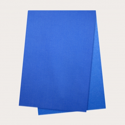 Sciarpa in lana vergine canapa e seta, blu royal