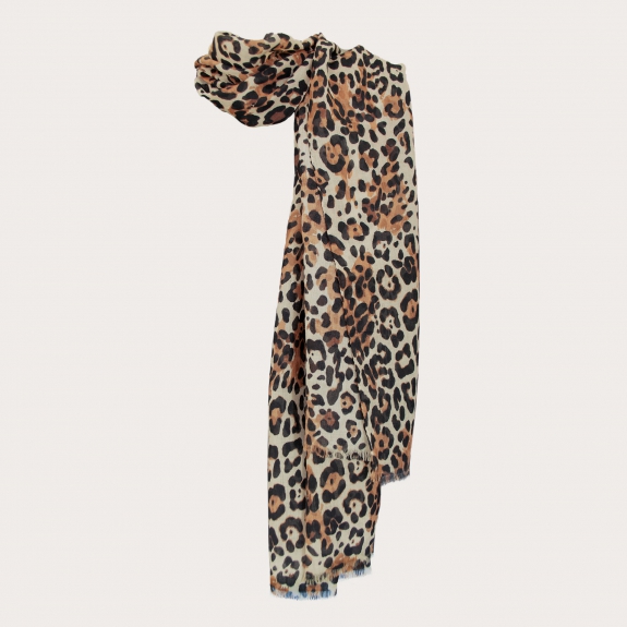 Bufanda de lana ligera con motivo animalier