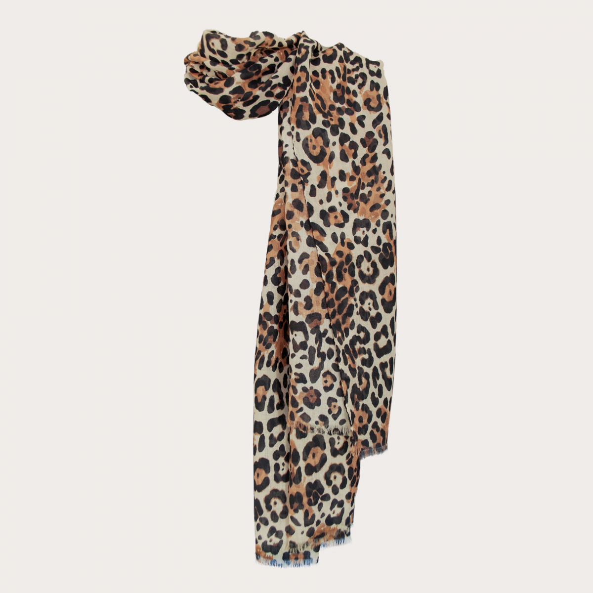 Leichter Wollschal mit Animalier-Motiv