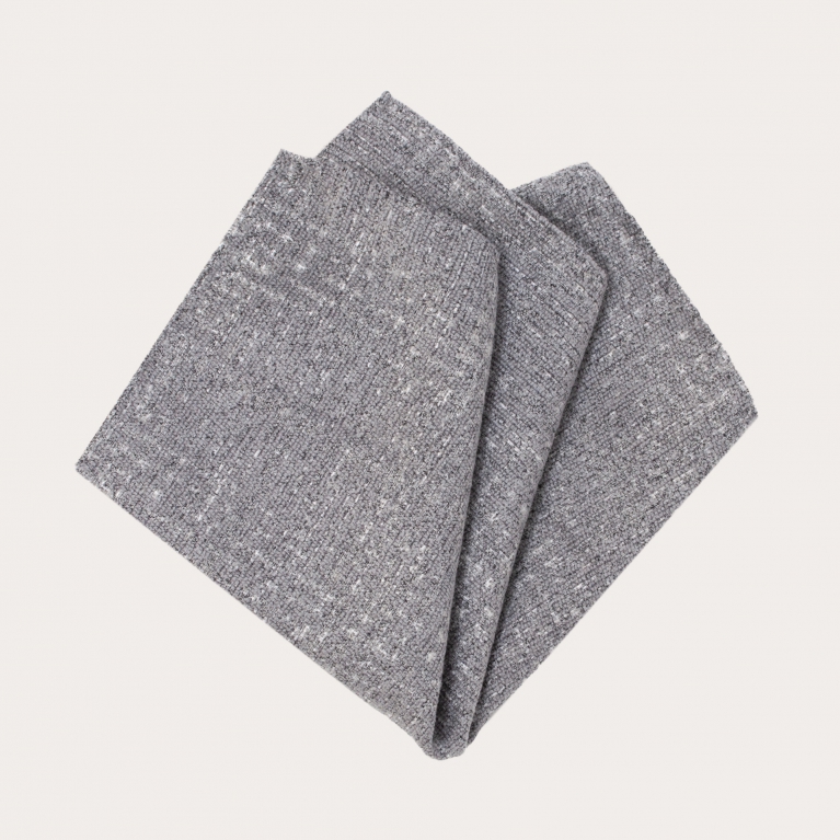Pañuelo de bolsillo en lana y seda, gris