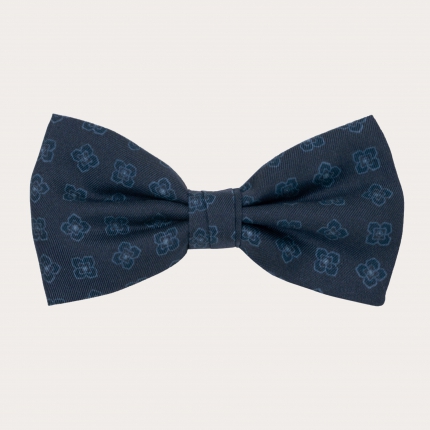 Jacquard Silk Pre-tied Bow Tie, blue with flowers